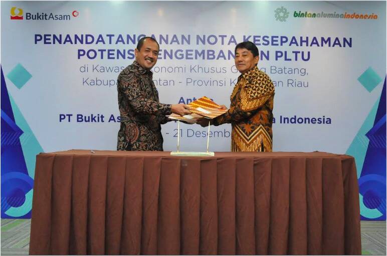Jajaki Potensi Pengembangan PLTU, Bukit Asam Jalin Kerja Sama dengan Bintan Alumina Indonesia